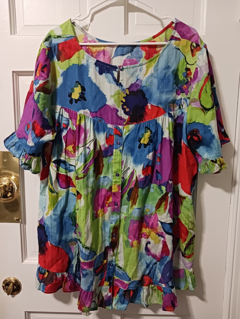 Orientique Australian Nevis Frill Top Blouse , Women's Hi-Lo Edge , Sz XL